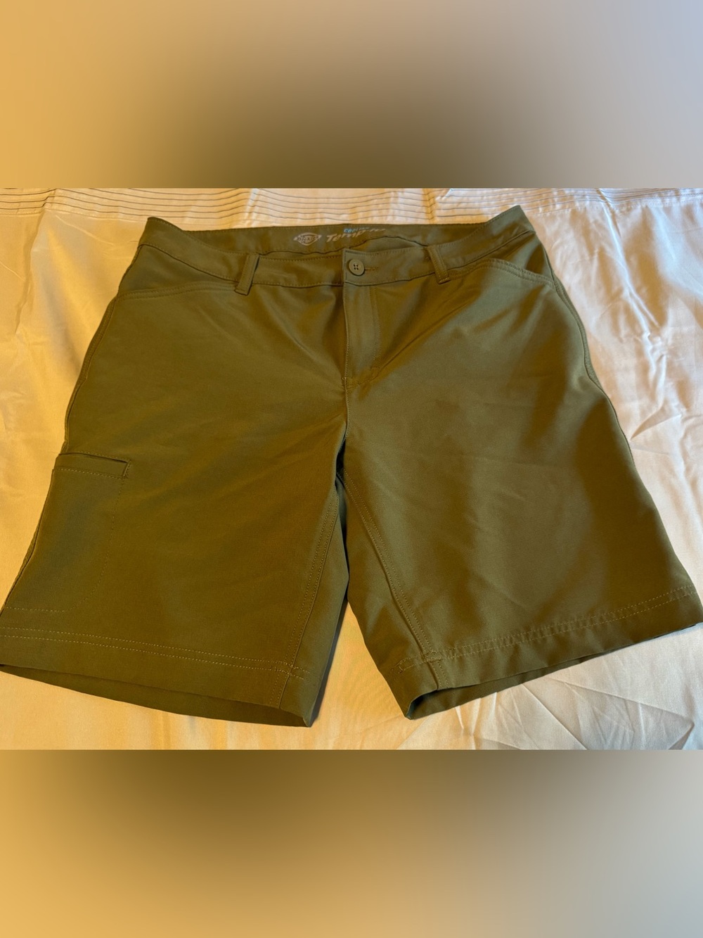 Womens Dickies olive green performance shorts